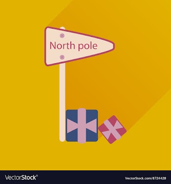 Flat icon with long shadow North Pole vector image