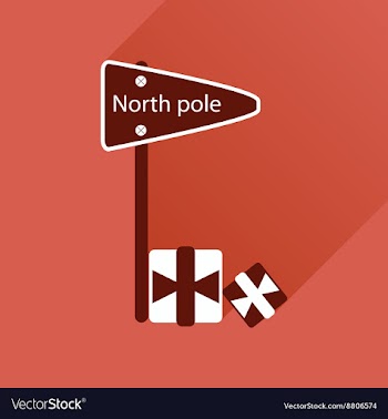 Flat icon with long shadow North Pole vector image