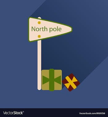 Flat icon with long shadow North Pole vector image