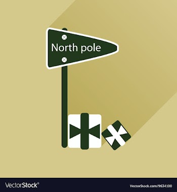 Flat icon with long shadow North Pole vector image