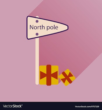 Flat icon with long shadow North Pole vector image