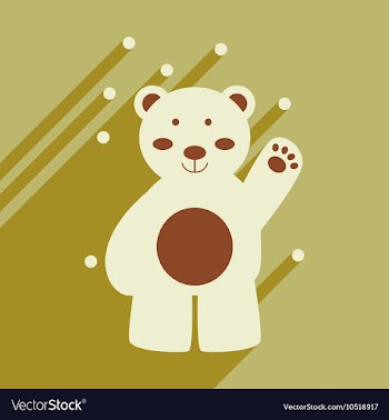 Flat icon with long shadow northern bear vector image