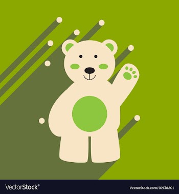 Flat icon with long shadow northern bear vector image