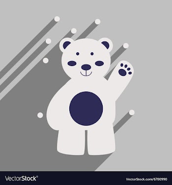 Flat icon with long shadow northern bear vector image