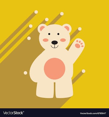 Flat icon with long shadow northern bear vector image