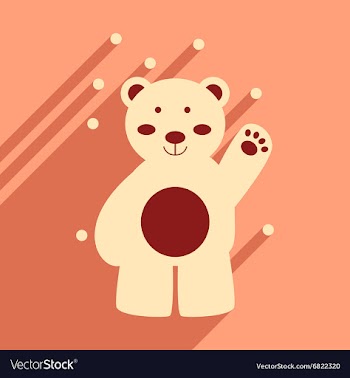 Flat icon with long shadow northern bear vector image