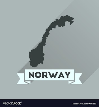 Flat icon with long shadow Norway map vector image
