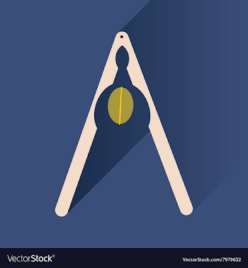 Flat icon with long shadow nut and nutcracker vector image