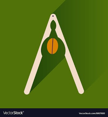 Flat icon with long shadow nut and nutcracker vector image