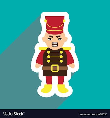 Flat icon with long shadow Nutcracker boy vector image
