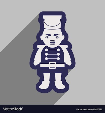Flat icon with long shadow Nutcracker boy vector image