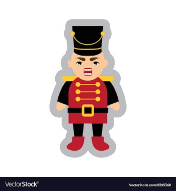 Flat icon with long shadow Nutcracker boy vector image