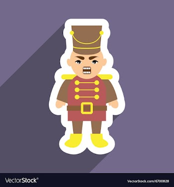 Flat icon with long shadow Nutcracker boy vector image