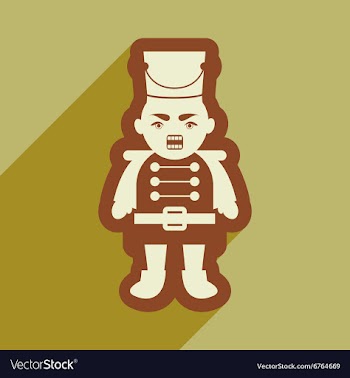 Flat icon with long shadow Nutcracker boy vector image