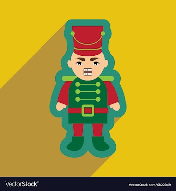 Flat icon with long shadow Nutcracker boy vector image