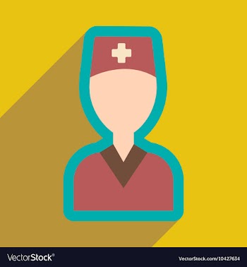 Flat icon with long shadow obstetrician doctor vector image