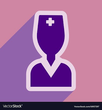 Flat icon with long shadow obstetrician doctor vector image
