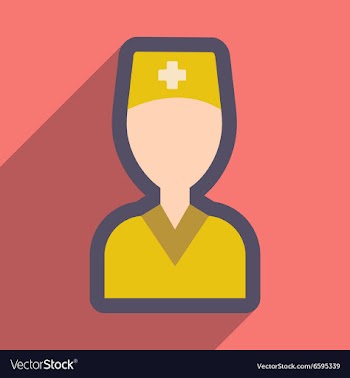 Flat icon with long shadow obstetrician doctor vector image