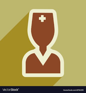 Flat icon with long shadow obstetrician doctor vector image