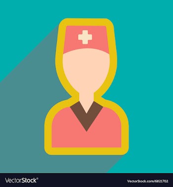 Flat icon with long shadow obstetrician doctor vector image