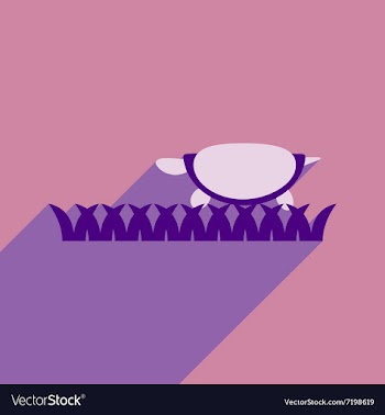 Flat icon with long shadow ocean turtle vector image