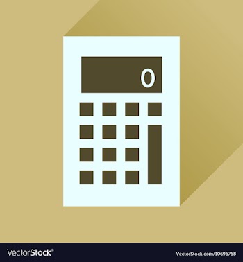 Flat icon with long shadow office calculator vector image