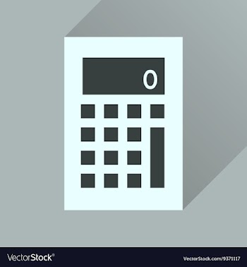 Flat icon with long shadow office calculator vector image