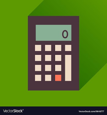 Flat icon with long shadow office calculator vector image