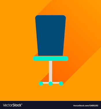 Flat icon with long shadow office chair vector image
