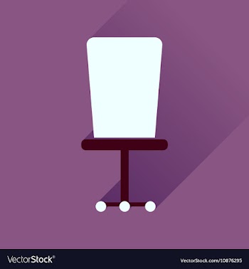 Flat icon with long shadow office chair vector image