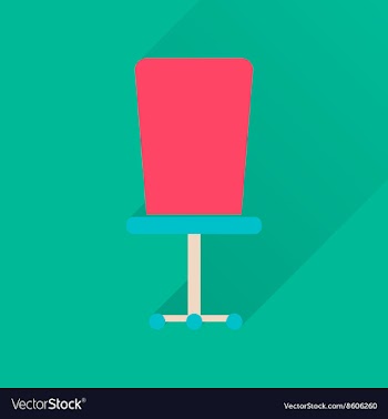 Flat icon with long shadow office chair vector image