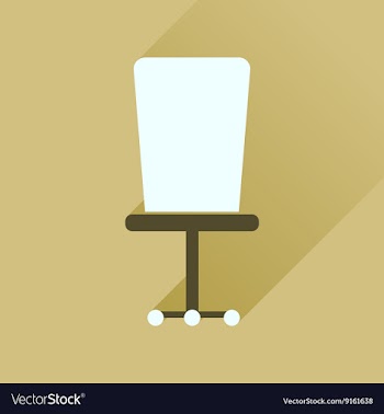 Flat icon with long shadow office chair vector image