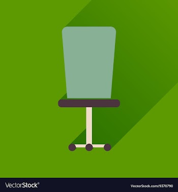 Flat icon with long shadow office chair vector image