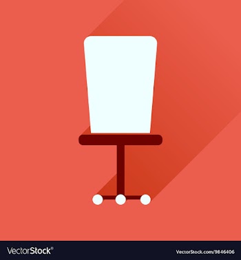 Flat icon with long shadow office chair vector image
