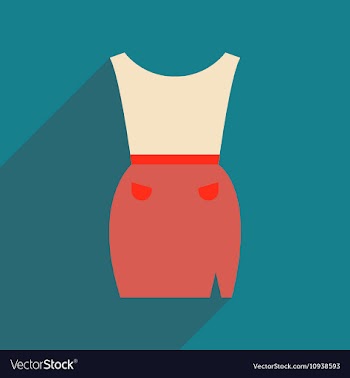 Flat icon with long shadow office dress vector image