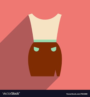 Flat icon with long shadow office dress vector image