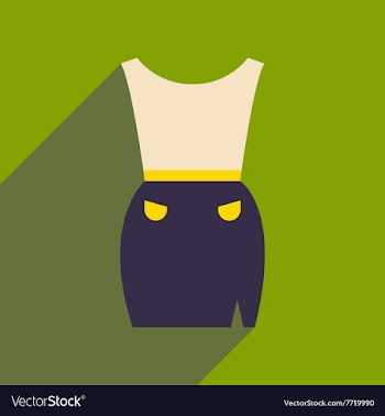 Flat icon with long shadow office dress vector image