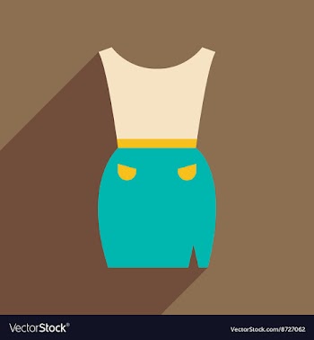 Flat icon with long shadow office dress vector image
