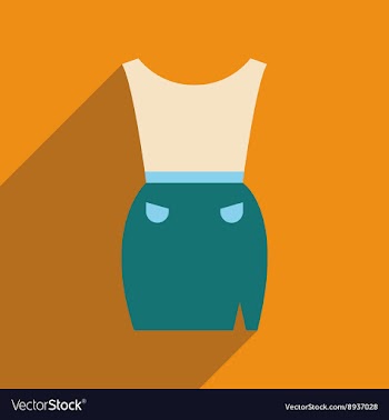 Flat icon with long shadow office dress vector image