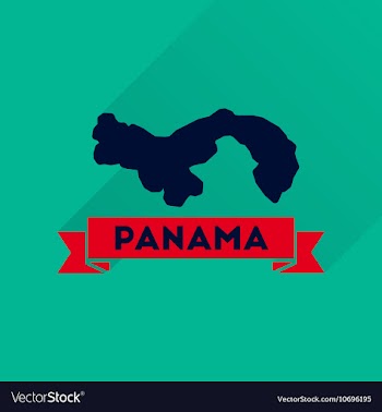 Flat icon with long shadow Panama map vector image