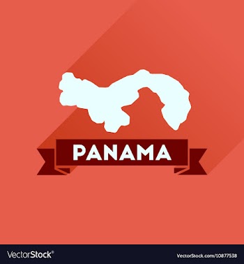 Flat icon with long shadow Panama map vector image