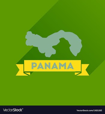 Flat icon with long shadow Panama map vector image