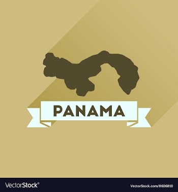 Flat icon with long shadow Panama map vector image