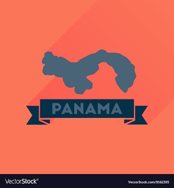 Flat icon with long shadow Panama map vector image