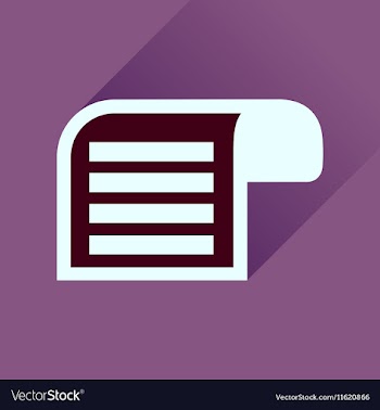 Flat icon with long shadow Parchment quill vector image