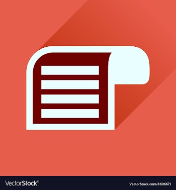 Flat icon with long shadow Parchment quill vector image