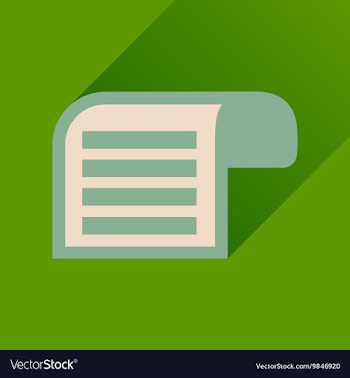 Flat icon with long shadow Parchment quill vector image