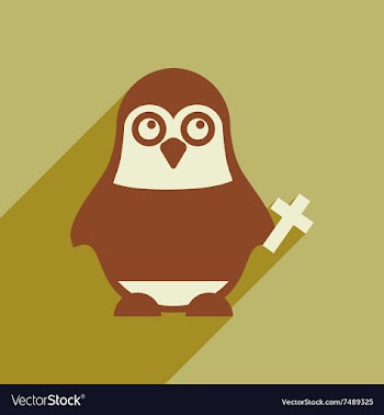 Flat icon with long shadow penguin cartoon vector image