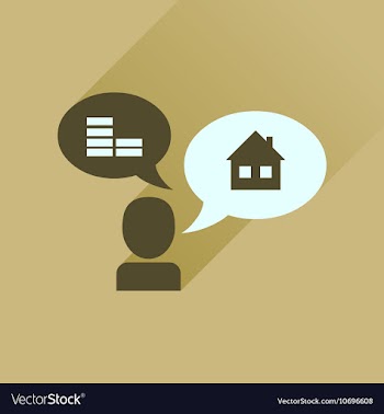 Flat icon with long shadow people money home vector image
