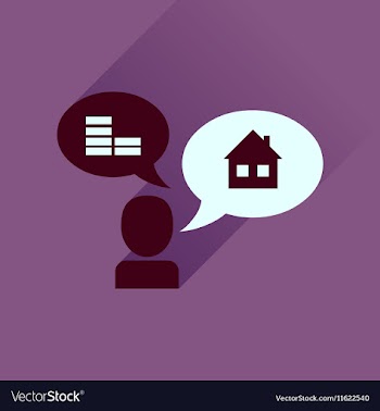 Flat icon with long shadow people money home vector image